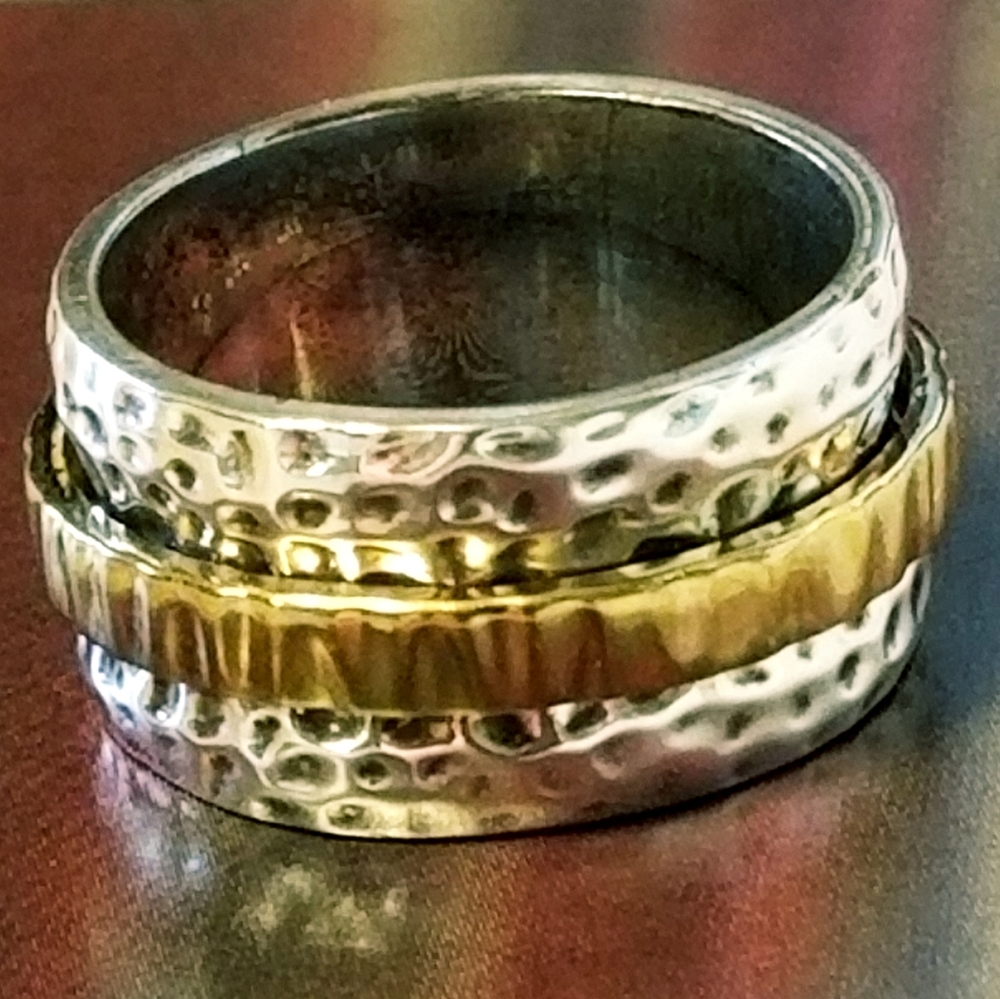 Silpada Sterling Silver & 14k Gold Spinner Ring